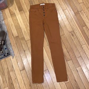 Madewell button fly mid rise skinny jeans denim